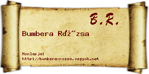 Bumbera Rózsa névjegykártya